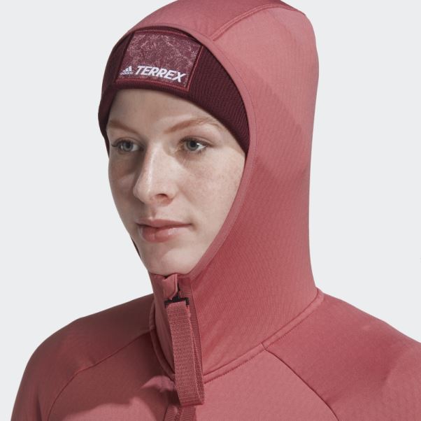 Veste De Randonnée à Capuche Terrex Tech Flooce Light Adidas Rouge