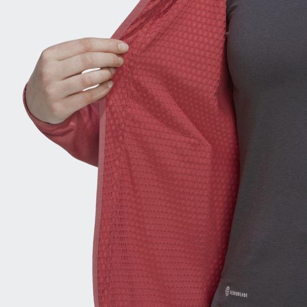 Veste De Randonnée à Capuche Terrex Tech Flooce Light Adidas Rouge