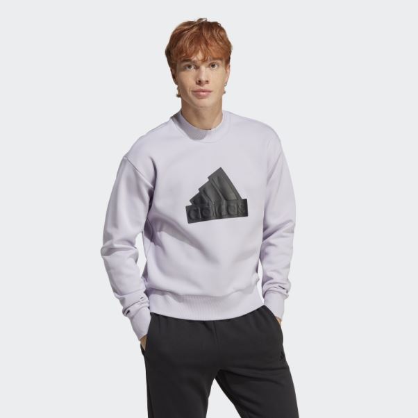 Adidas Future Icons Badge Of Sport Crew Sweatshirt Argent Aube