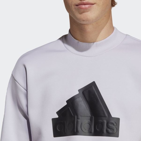 Adidas Future Icons Badge Of Sport Crew Sweatshirt Argent Aube