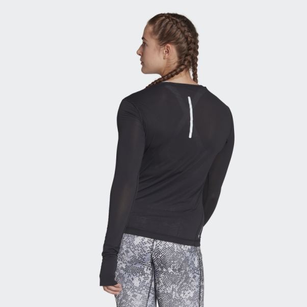 T-shirt à Manches Longues Adidas Fast Running Noir