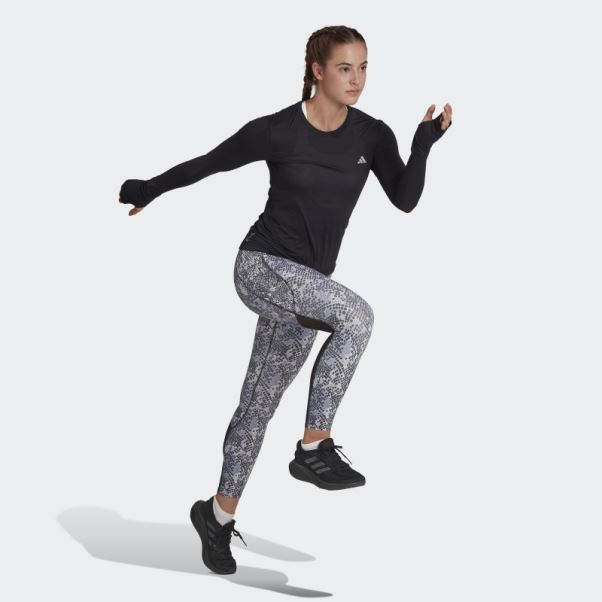 T-shirt à Manches Longues Adidas Fast Running Noir