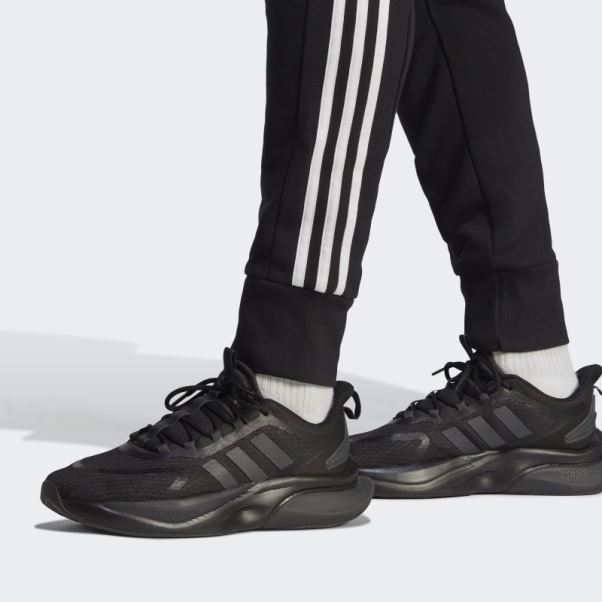 Pantalon Adidas Essentials French Terry Tapered Cuff 3-stripes Noir