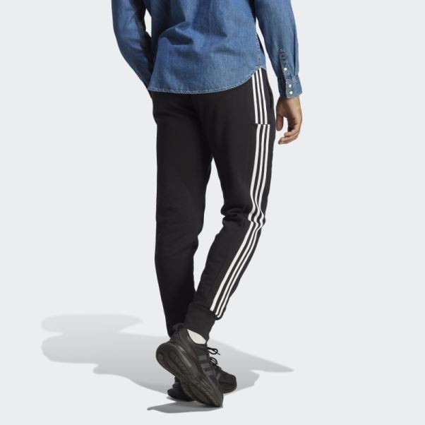 Adidas Essentials - Pantalon De Jogging En Molleton Fuselé à 3 Bandes - Noir