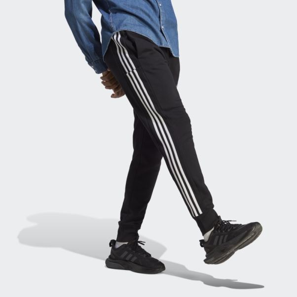 Adidas Essentials - Pantalon De Jogging En Molleton Fuselé à 3 Bandes - Noir