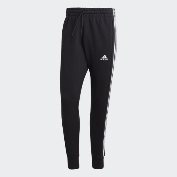 Adidas Essentials - Pantalon De Jogging En Molleton Fuselé à 3 Bandes - Noir