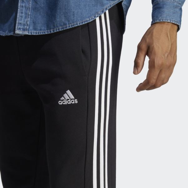 Adidas Essentials - Pantalon De Jogging En Molleton Fuselé à 3 Bandes - Noir