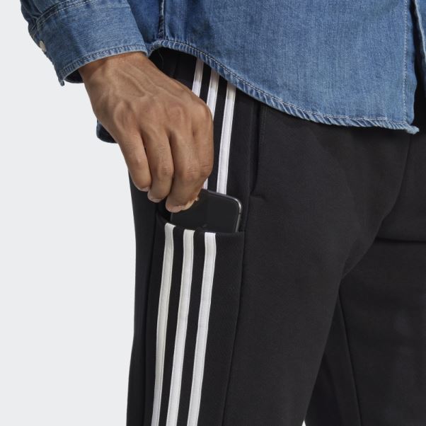 Adidas Essentials - Pantalon De Jogging En Molleton Fuselé à 3 Bandes - Noir