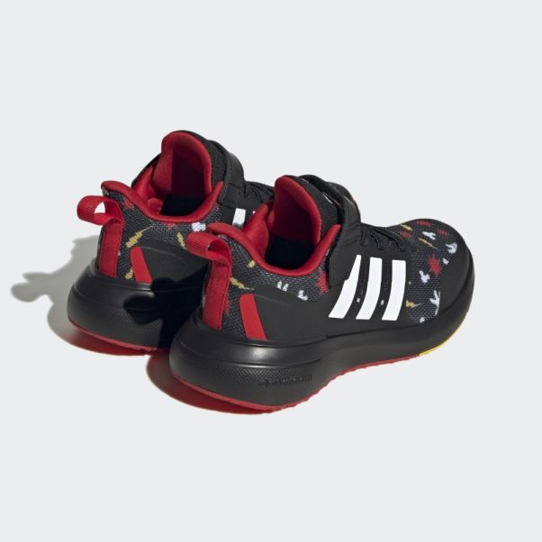 Adidas X Disney Fortarun 2.0 Mickey Cloudfoam Elastic Lace Top Strap Shoes Noir