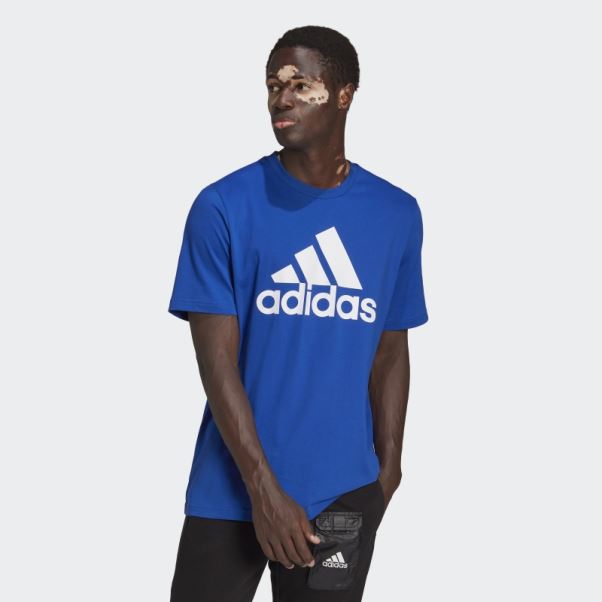T-shirt Essentiel à Gros Logo Adidas Bleu Royal