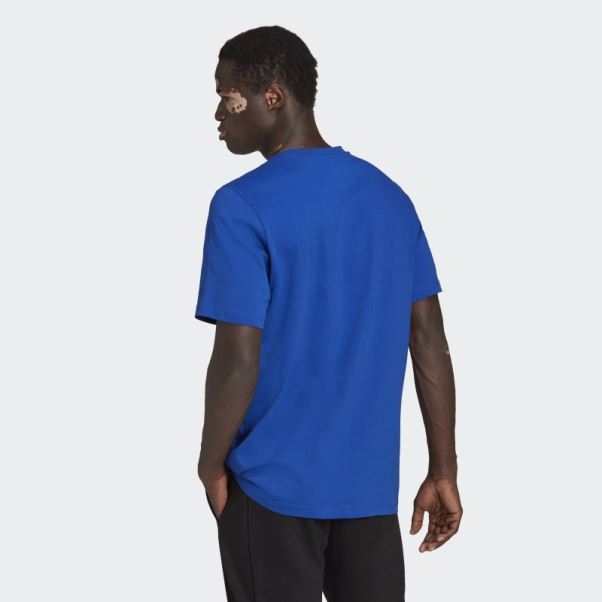 T-shirt Essentiel à Gros Logo Adidas Bleu Royal