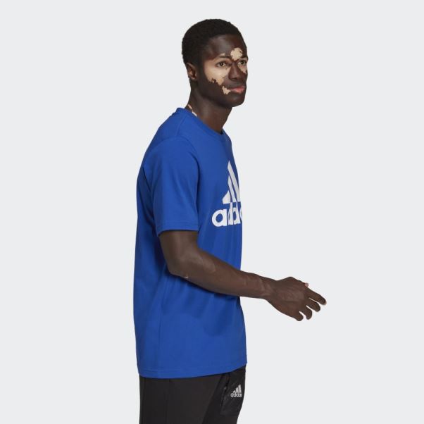 T-shirt Essentiel à Gros Logo Adidas Bleu Royal