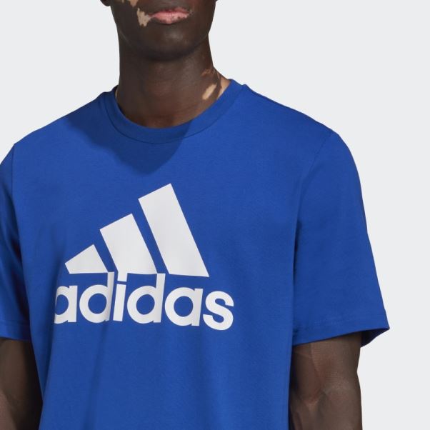 T-shirt Essentiel à Gros Logo Adidas Bleu Royal