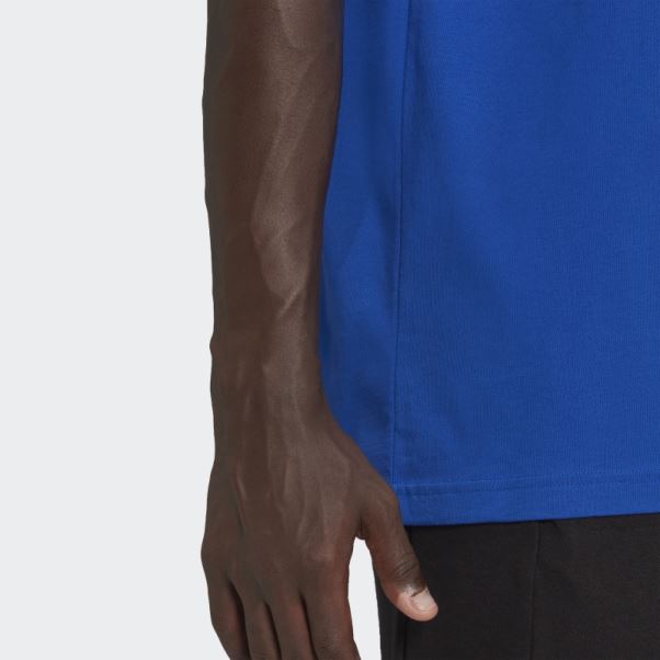 T-shirt Essentiel à Gros Logo Adidas Bleu Royal