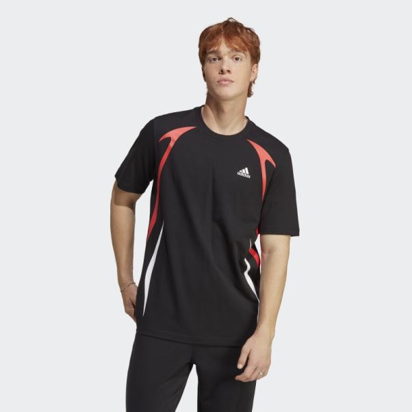 Tee Shirt Adidas Color Block Noir