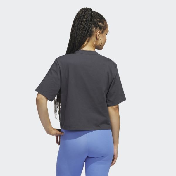 Carbone Chaud Adidas New York Pigeon Crop T-shirt Graphique