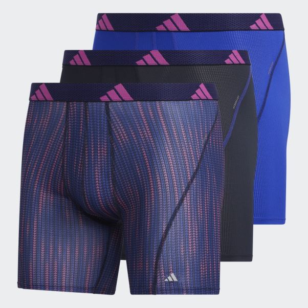 Adidas Performance Mesh Boxer Graphique 3 Paires Bleu