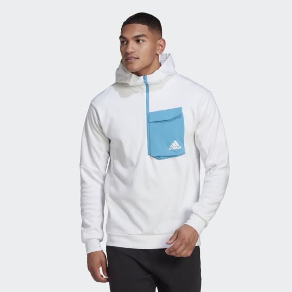 Sweat à Capuche Adidas Conçu Pour Gameday Blanc