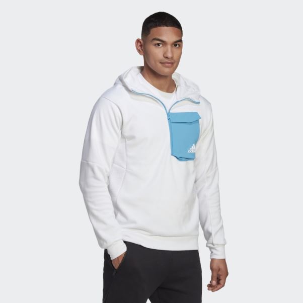 Sweat à Capuche Adidas Conçu Pour Gameday Blanc