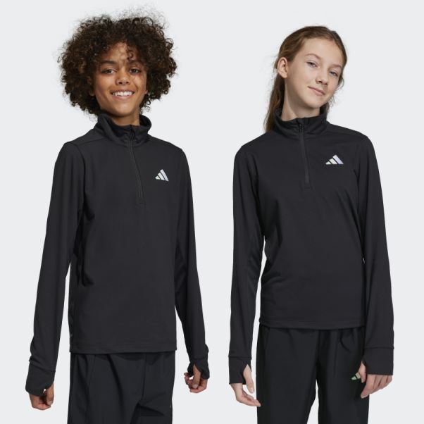 T-shirt Manches Longues Demi-zip Aeroready Noir Adidas