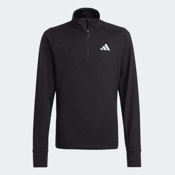 T-shirt Manches Longues Demi-zip Aeroready Noir Adidas