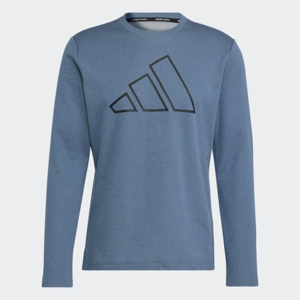 Sweat Adidas Train Icons 3 Bar Logo Training Crew Acier