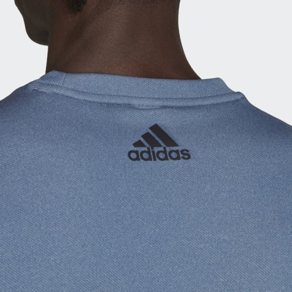 Sweat Adidas Train Icons 3 Bar Logo Training Crew Acier