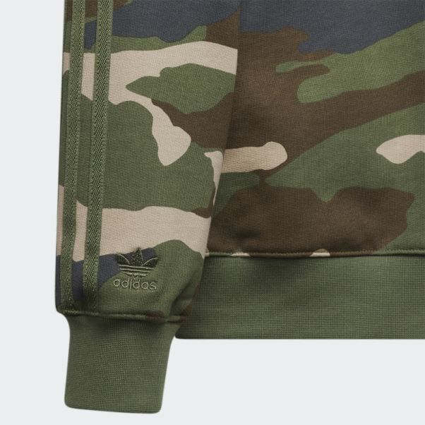 Sweat Ras Du Cou à Poche Kangourou Imprimé Camouflage Adidas (tous Genres)