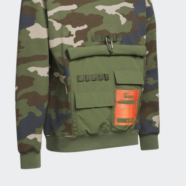 Sweat Ras Du Cou à Poche Kangourou Imprimé Camouflage Adidas (tous Genres)