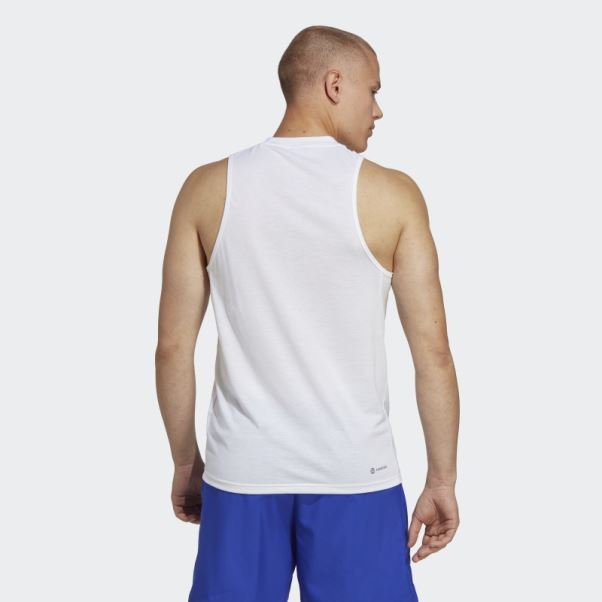 T-shirt Sans Manches Adidas Train Essentials Feelready Training Blanc