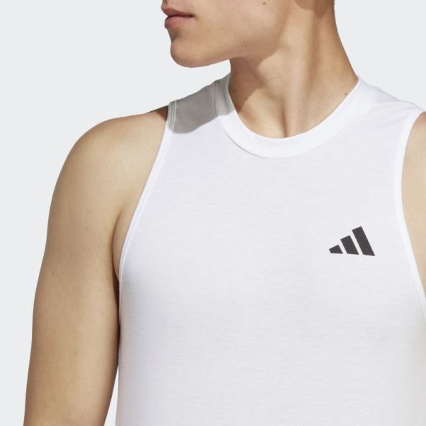 T-shirt Sans Manches Adidas Train Essentials Feelready Training Blanc