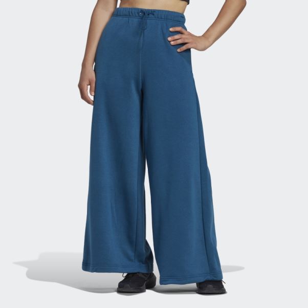 Studio Lounge Pantalon Large En Molleton Bleu Marine Adidas