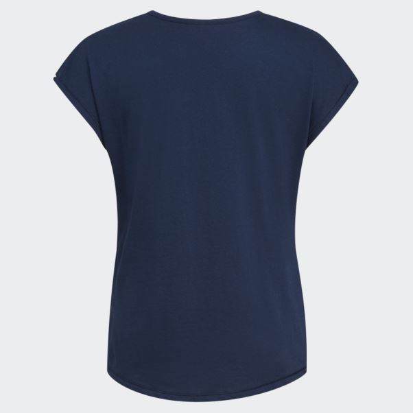 T-shirt Adidas Bleu Marine à Mancherons