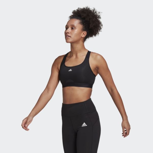 Soutien-gorge Adidas Powerreact Training Medium-support Noir