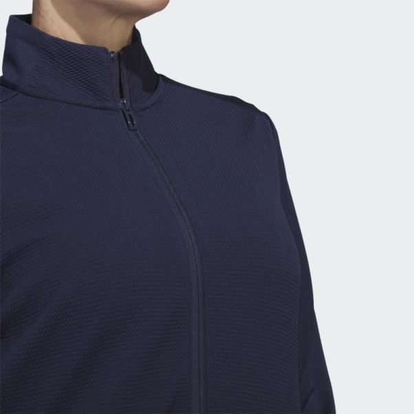 Veste Zippée Texturée Bleu Marine Adidas
