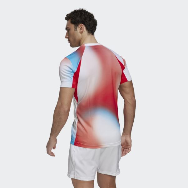 Adidas Melbourne Tennis Freelift T-shirt Imprimé Blanc