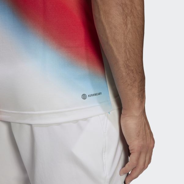 Adidas Melbourne Tennis Freelift T-shirt Imprimé Blanc