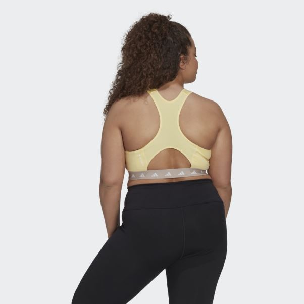 Soutien-gorge Techfit à Maintien Moyen Adidas Powerreact Training Jaune (taille Plus)