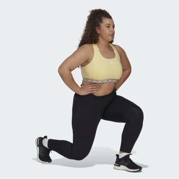 Soutien-gorge Techfit à Maintien Moyen Adidas Powerreact Training Jaune (taille Plus)