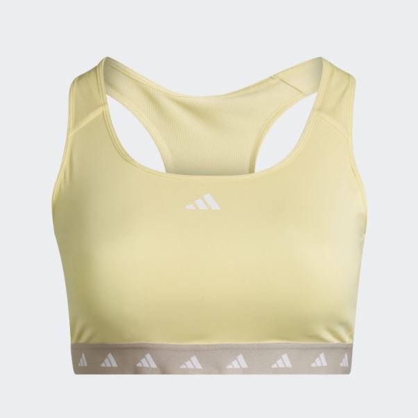 Soutien-gorge Techfit à Maintien Moyen Adidas Powerreact Training Jaune (taille Plus)