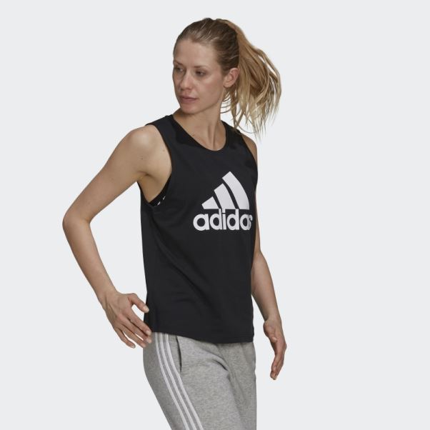 Adidas Essentials Débardeur Gros Logo Blanc