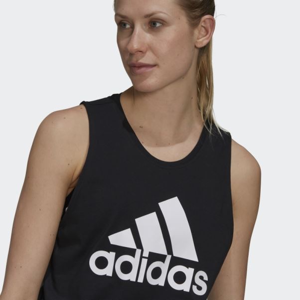 Adidas Essentials Débardeur Gros Logo Blanc