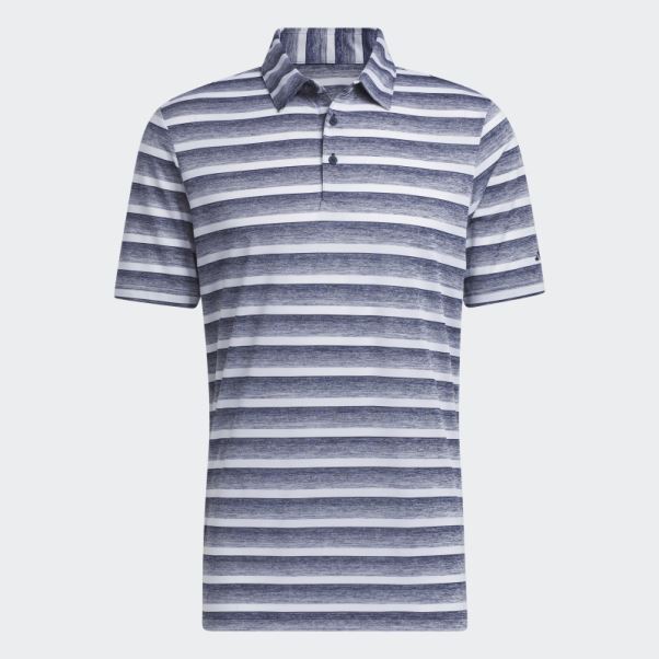 Polo Rayé Bicolore Adidas Bleu Marine