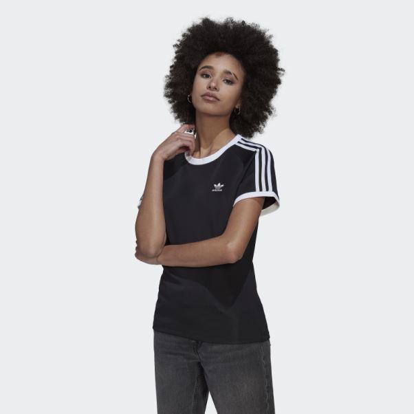 Adidas Adicolor Classics Slim 3-stripes T-shirt Noir