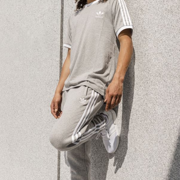 Pantalon Adidas Gris Moyen à 3 Bandes