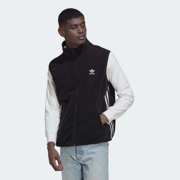 Veste Polaire Adidas Adicolor 3 Bandes Noir