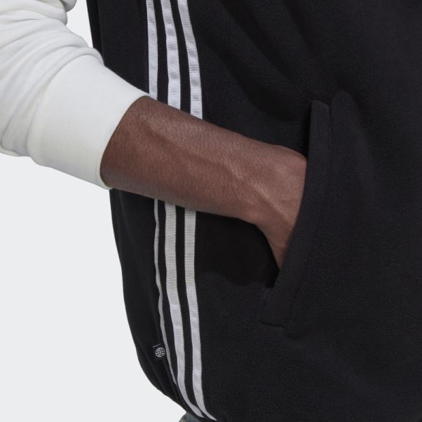Veste Polaire Adidas Adicolor 3 Bandes Noir