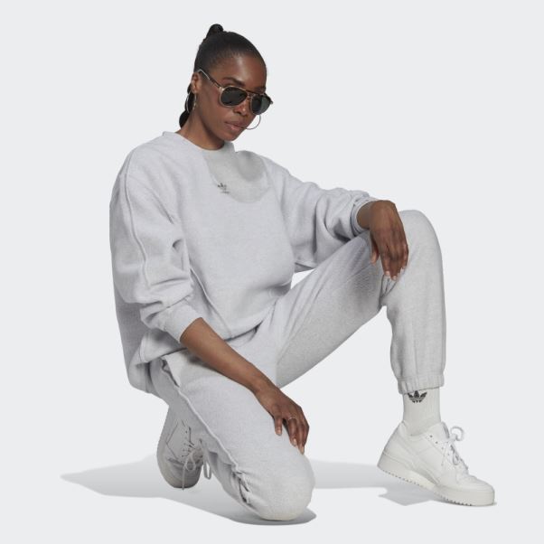 Pantalon De Survêtement Adidas Loungewear Gris Clair Chiné