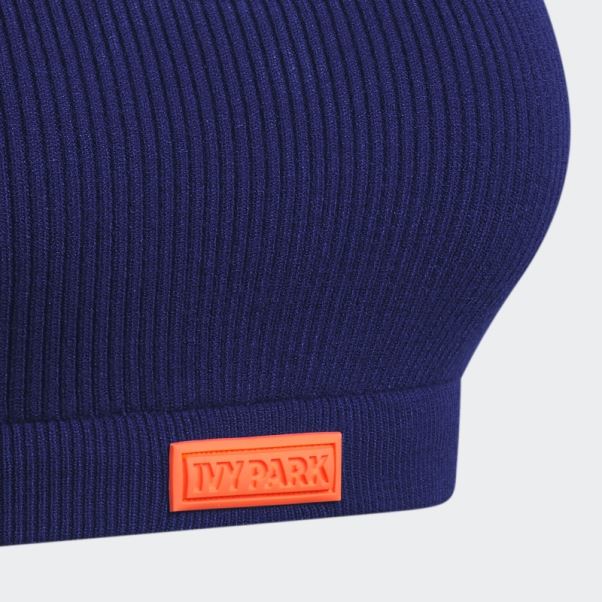 Brassière De Sport En Maille Adidas Indigo