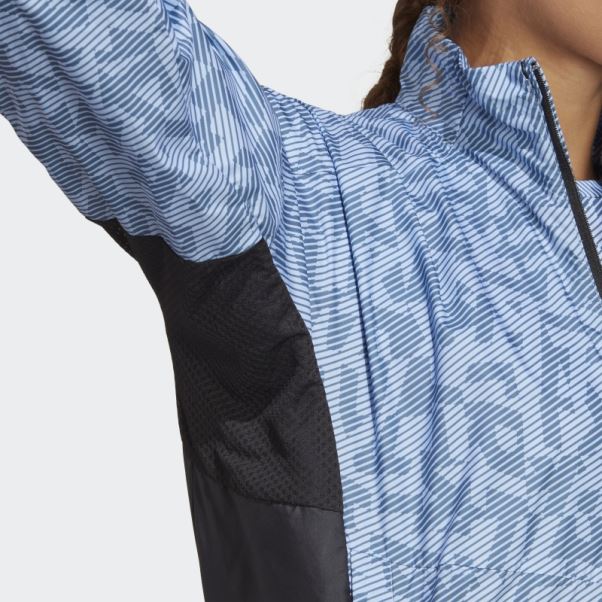 Veste Coupe-vent Adidas Terrex Trail Running Bleu Aube